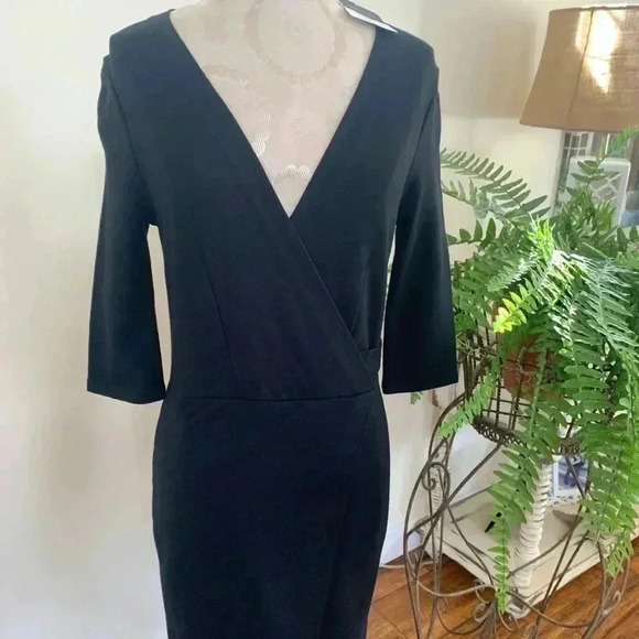 NWT TOPSHOP BLACK WRAP DRESS 6 - Picture 1 of 7